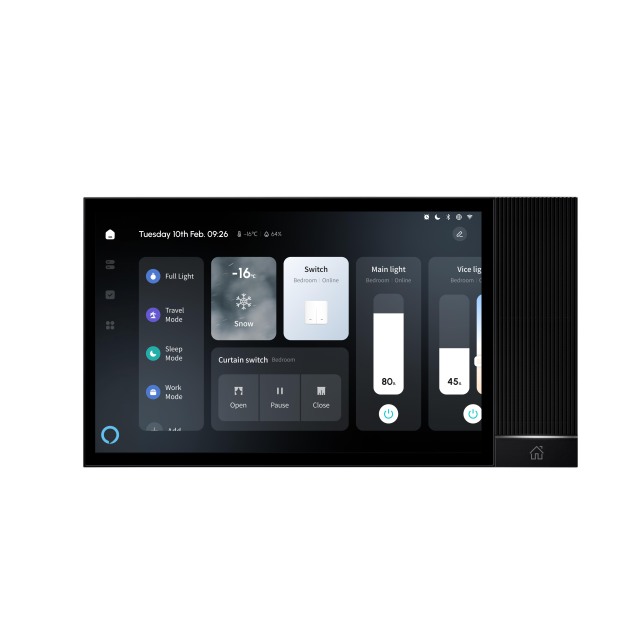 UEMON Smart Panel 8 Inch Home Touch ZigBee/Wi-Fi RJ45 Gateway+IR Blaster+2Gang Wall Switch+ Built-in Alexa Voice Smart Life APP