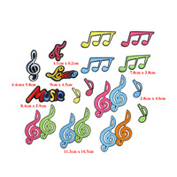 Hot Sale Rock Instrument Theme Iron on Embroidered Sequin Musical Note logo Guitar Bass CD Tape Saxophone Music Patches