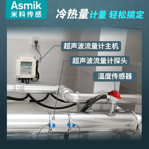 Medidor de Flujo Ultrasónico Asmik con Abrazadera Externa IP65 para Medición de Agua y Agua de Mar - Product Image 1