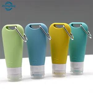 ZhongDing Personalizado 90ml Recarregáveis Silicone Garrafa Higiene Pessoal Portátil Viagem Set Vazamento Prova Silicone Viagem Garrafa Set Com Buraco