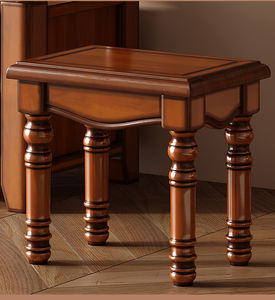 Table de toilette en bois massif de chêne avec tiroirs et <span class=keywords><strong>miroir</strong></span>, pieds ronds sculptés de style antique américain et romain - Product Image 5