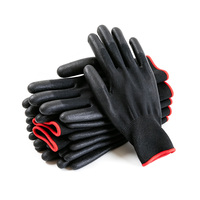 Gants de sécurité durables et respirants en PU noir 13G pour travaux de construction – Gants de travail en PU noir pour acheteurs