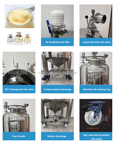 HUAJIE 316L SS304 Precio al por mayor de grado alimenticio Tanque de almacenamiento de aceite de canola Tanque de procesamiento de aceite vegetal 500 litros con camisa - Product Image 5