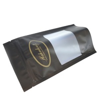 Personnalisé Imprimé 2 lb Noir Mat Stand Up Pochette Rescellable de Serrure de Fermeture Éclair de Papier D'aluminium De Mylar Sacs D'emballage de Farine avec Givré fenêtre