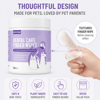 Lingettes nettoyantes jetables personnalisées pour animaux de compagnie, lingettes douces antibactériennes et désodorisantes pour l'élimination des croûtes oculaires chez les chats et les chiens, parfum longue durée