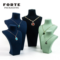 Présentoir de bijoux en microfibres personnalisé FORTE et ensembles d'emballage de buste pour bijoux de collier vitrine de portrait personnalisés