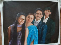 Portrait de famille images peinture à l'huile peinte à la main sur toile décoration d'art mural
