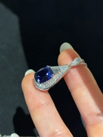 Collier pendentif en or massif 18 carats avec saphir bleu cultivé en laboratoire et diamant couleur D, bijoux fins pour femmes, cadeau pour tous les jours, qualité supérieure