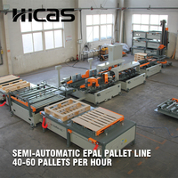 Ligne de clouage semi-automatique HICAS SF9030 pour palettes en bois EPAL, compatible PLC Yaskawa Servo AirTac 6.3kW, 40-60 palettes par heure