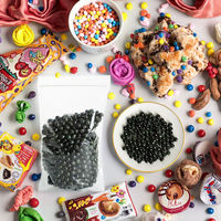 Bulk gemengde fruitbonbons, zure en zoete jelly bean snoepjes in balletjesvorm, halal, uitdagende zwarte kauwgom, zelfde kleur, meerdere smaken