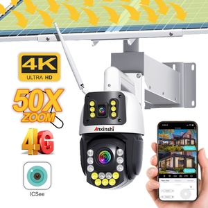 50XZOOM 4K 4G <span class=keywords><strong>Solar</strong></span> Ptz 스마트 카메라 듀얼 렌즈 듀얼 스크린 지원 양방향 대화 휴머노이드 감지 Icsee 앱 - Product Image 2