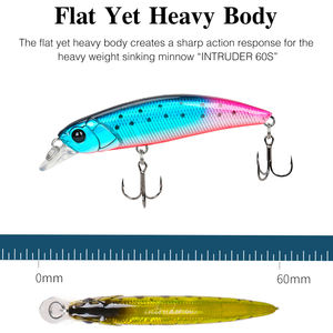 Leurre de pêche mé<span class=keywords><strong>n</strong></span>é appâts durs artificiels naufrage nouveau matériel 60mm 6.5g Jerkbait Wobbler truite brochet bar - Product Image 5