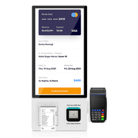 Pantalla de menú de restaurante digital de 21,5 pulgadas, quiosco de pago de autoservicio, función POS SDK, software de pedido eficiente, lector de código de barras