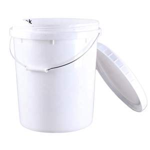Seau à <span class=keywords><strong>peinture</strong></span> en plastique blanc PP 20L Contenant rond en plastique avec couvercle - Product Image 1