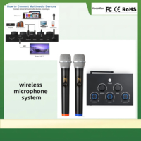 Système de mixage karaoké professionnel en métal avec microphone sans fil pour home cinéma et Smart TV HD
