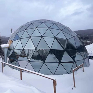 Casa a Cupola di Vetro Invernale, Diametro 4M, Tenda Igloo Trasparente per Esterni con Bagno - Product Image 1