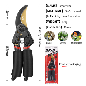 Cao Cấp Công Nghiệp Sk5 Carbon Thép Tự Làm Tay Pruners Thoải Mái Nhôm Xử Lý Vườn Cắt Công Cụ Cho Hoa Bụi Cây Cắt tỉa - Product Image 6