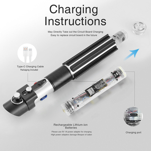 <span class=keywords><strong>Sabre</strong></span> <span class=keywords><strong>laser</strong></span> Nexussabers à lame instable et mouvement fluide, 34 sonorités, poignée métallique, bâton lumineux pour le cinéma et jouet lumineux - Product Image 6
