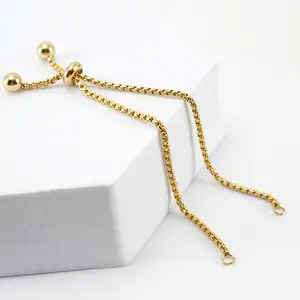 Factory Direct Supply Titanium Steel Adjustable Bracelet 18K Stainless Steel Bead Chain Finished Chain Accessories