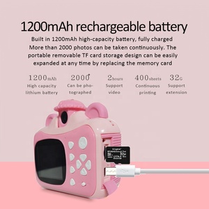 Anında baskı dijital çocuk kamera Selfie 1080P Video kamera çocuk hediye için 180 derece dönen Len - Product Image 4