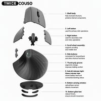 Mouse Nirkabel Ergonomis Vertikal 6D Lift, Mouse Optik Senyap untuk Laptop dan Desktop