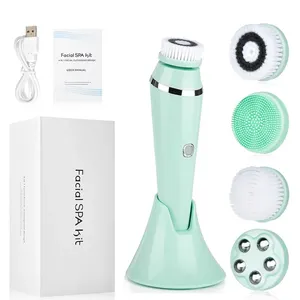 Cepillo eléctrico 4 en 1 para limpieza Facial, cepillo de limpieza Facial, nuevo