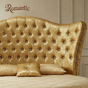 <span class=keywords><strong>Letto</strong></span> Rotondo <span class=keywords><strong>Elegante</strong></span> in Vera Pelle Dorata Stile Francese Moderno, Vendita Diretta dalla Fabbrica, Struttura in Legno Massello con Interno in Spugna, <span class=keywords><strong>Letto</strong></span> <span class=keywords><strong>Matrimoniale</strong></span> King Size - Product Image 3