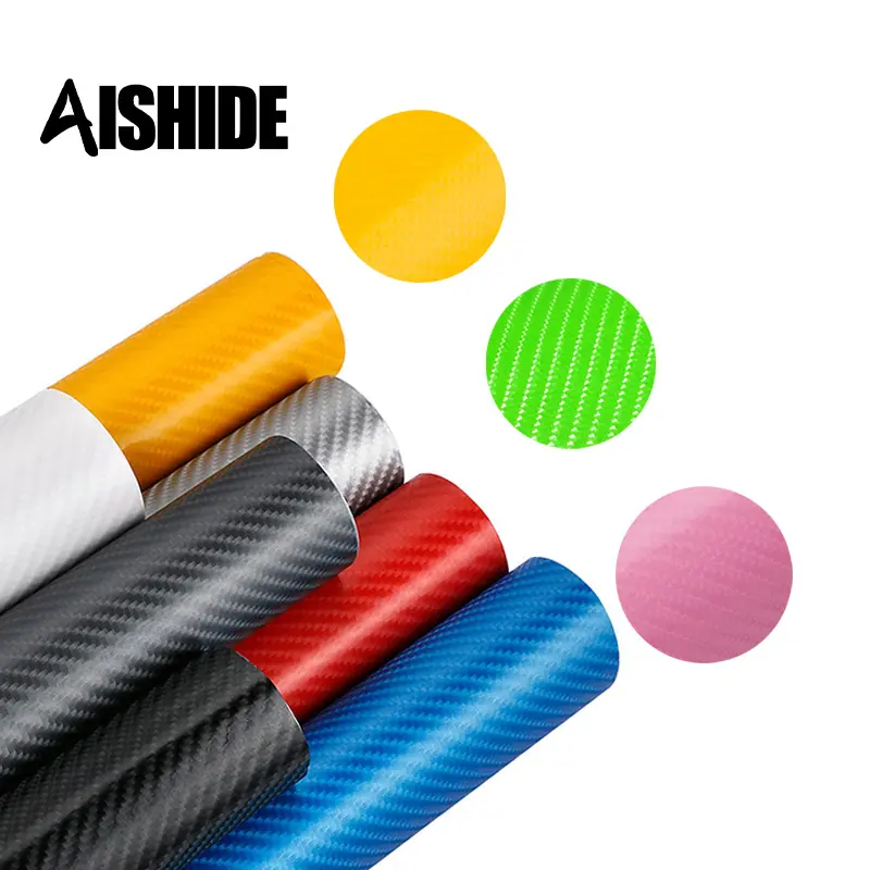 Aishide karbon Fiber vinil Wrap Film 2D 3D 4D 5D araba sarma folyo konsol bilgisayar cilt telefon kapak motosiklet araba çıkartmaları