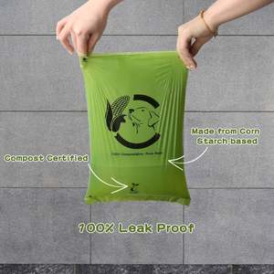 Sacs à déjections canines biodégradables et compostables à 100 % en amidon de maïs EN13432, grande quantité - Product Image 3