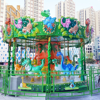 Manège à thème animalier Nova Rides Dinosaur Carousel Ride 16 places, manège intérieur pour enfants, pour centres commerciaux CBD-16-KL