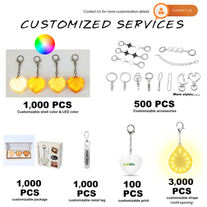 OEM tùy chỉnh USB C có thể sạc lại PURSE đèn hình trái tim cảm ứng chuyển đổi Keychain ánh sáng LED Túi xách ánh sáng - Product Image 5