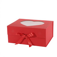 Boîte cadeau en papier pliable magnétique avec fenêtre transparente classique carrée personnalisée YZ pour l'emballage de cadeaux de vacances