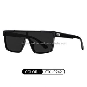 Custom Wholesale Tr90 <b>Frame</b> High Quality Fashion Tac Lens Side Shield Safety Polarized UV400 Square Full <b>Frame</b> Sunglasses Blue - Product Image 4