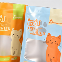 Pochette refermable personnalisée en PET+VMPET+PE, résistante à l'humidité, pour friandises pour chiens et nourriture pour chats, avec impression sérigraphique