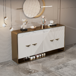 Muebles de gabinete de zapatos funcionales y elegantes hechos a mano con <span class=keywords><strong>madera</strong></span> maciza <span class=keywords><strong>MDF</strong></span> y borde de metal - Product Image 4