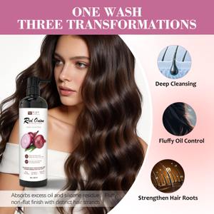 Champú <span class=keywords><strong>de</strong></span> Cebolla Roja para Uso Doméstico, Fortalece y Revitaliza la Raíz del Cabello, Anti-Rotura, con Ingredientes Naturales, <span class=keywords><strong>Precio</strong></span> al por Mayor - Product Image 1