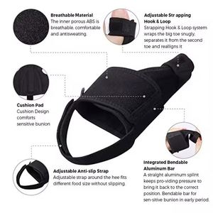 Férula de aluminio para dedos, separador de dedos ortopédico de tela para hallux valgus, calcetines ortopédicos de tela para hallux valgus - Product Image 4