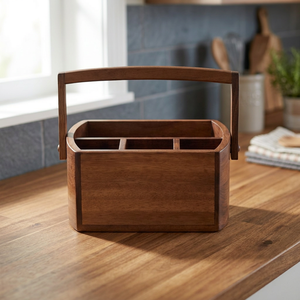 Vente en gros BS INTERNATIONAL NATR7860 Nouveau style Caddy en bois vintage fait main durable écologique étanche réglable pour le rangement - Product Image 1