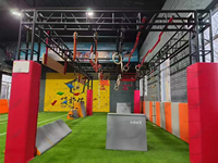 Parcours Ninja Personnalisé Intérieur/Extérieur avec Obstacles et Éléments en Treillis pour Enfants et Adultes, Idéal pour les Programmes de Fitness ou d'Entraînement