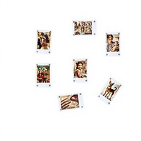Cadre photo magnétique carré double face en acrylique transparent, aimant de réfrigérateur, mini porte-photos, support pour cartes d'idoles et cartes à collectionner