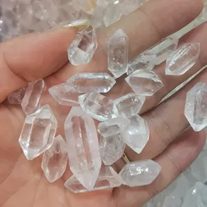 Giá bán buôn tự nhiên Sparkly điểm đôi chấm dứt phong thủy thạch anh tinh thể herkimer kim cương nguyên chữa bệnh đá để bán