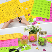 Kertas Stiker Fluorescent Cetak Grosir, 8.5x11 inci Label Perekat Inkjet Laser 30 Lembar Warna Campuran Stiker Bisnis