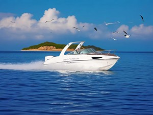 Yacht en fibre de verre de 24 pieds avec auvent pare-soleil, cabine intérieure, table réglable en hauteur utilisable comme <span class=keywords><strong>lit</strong></span>, toilettes portables personnalisées, bateau rapide - Product Image 4
