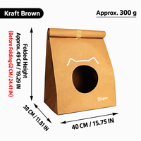 Maison pliable pour chat en papier kraft lavable, lit pour animaux d'intérieur avec surface à gratter, logo personnalisé OEM, taille personnalisée, sac à dos pour animaux de compagnie