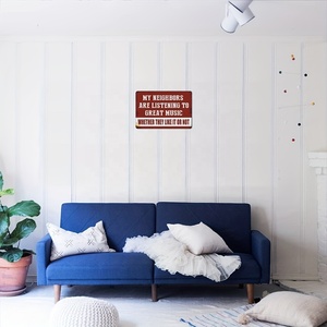 Último hombre cueva sarcasmo música Vintage divertido hogar Decoración Metal placa estaño signo mis vecinos personalizado al por mayor Metal estaño signos - Product Image 2