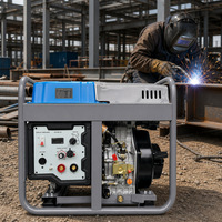Générateur de soudage diesel 7kW 8kW, soudeuse à arc CC 30-210A, cadre ouvert, portable, 220V 50Hz pour chantier de construction et de pipeline
