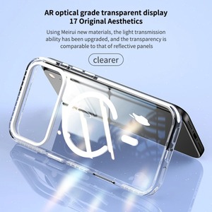 Couverture de bordure rayée PE de luxe pour étui de téléphone transparent de Charge sans fil magnétique <span class=keywords><strong>Magsafe</strong></span> pour iPhone 17 Air 16 15 14 13 12 17 Pro Max - Product Image 4