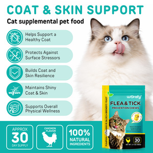 Worafy OEM Factory Exports - Golosinas Masticables para Gatos con Prevención de <span class=keywords><strong>Pulgas</strong></span> y Garrapatas, 100 g, Sabor a Pollo, Alimento Seco para Gatos de Todas las Edades - Product Image 3