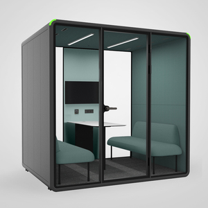 Cabine de travail mobile insonorisée pour réunions, diffusion en direct et bureaux, 4 places, pour bibliothèques et immeubles de bureaux - Product Image 1