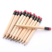 Crayons hexagonaux en bois non toxiques promotionnels avec gomme, courts et mini, pour le golf et la salle de classe